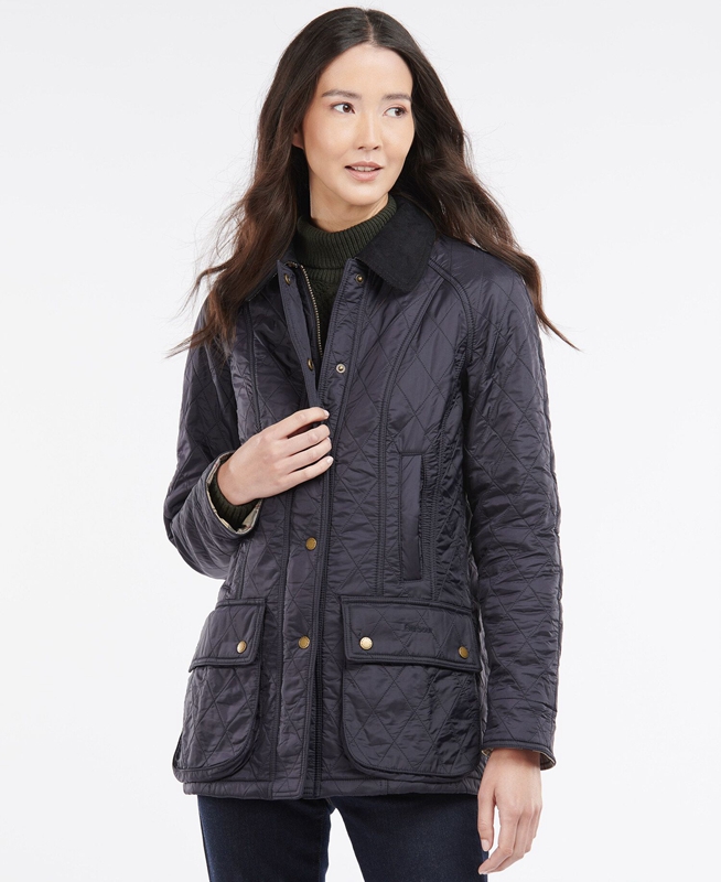 Veste Matelassée Barbour Beadnell Polarquilt Bleu Marine Femme | WBS-77658701