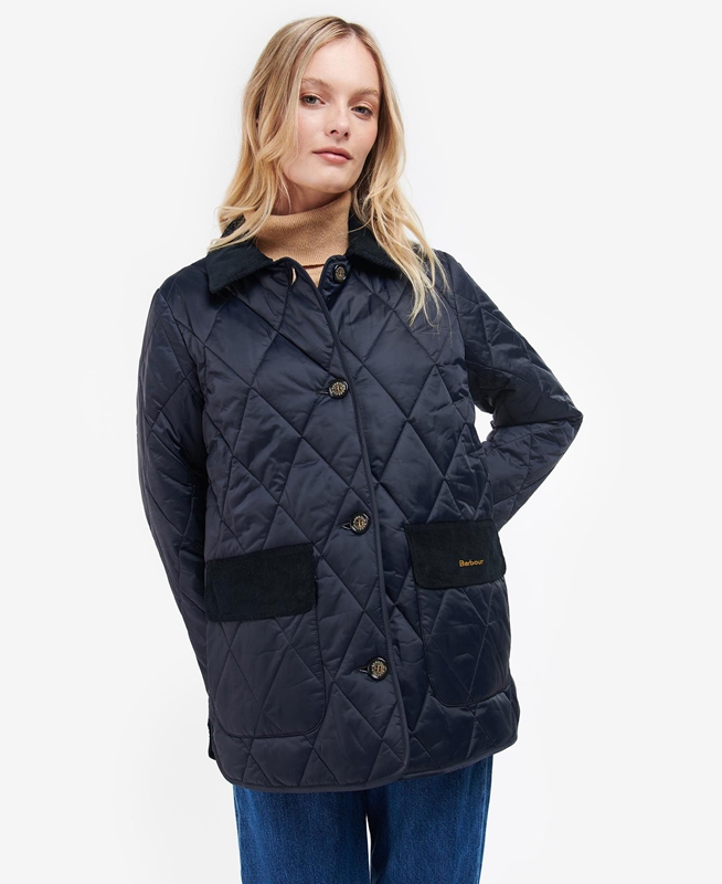 Veste Matelassée Barbour Bragar Bleu Marine Femme | MFW-66188183