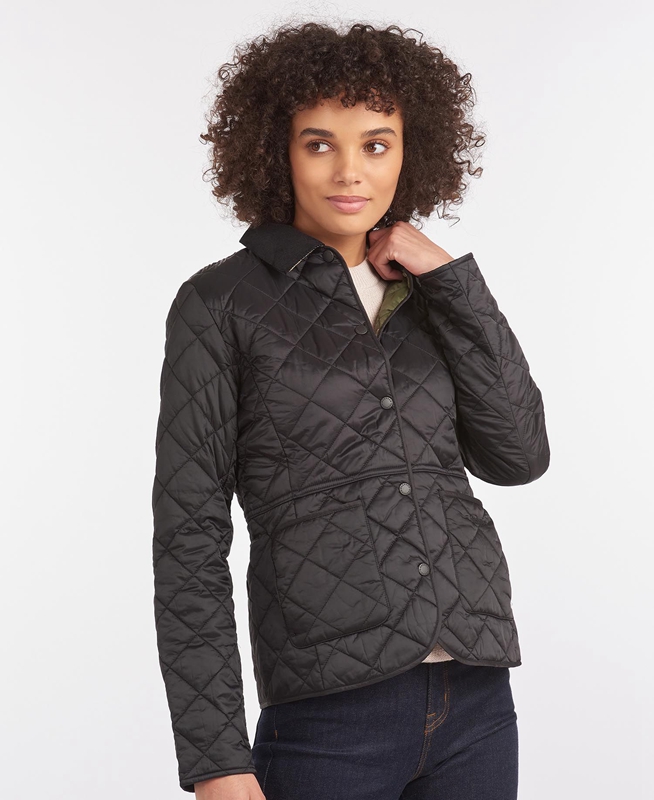 Veste Matelassée Barbour Steppjacke Deveron Noir Femme | IZS-44067814