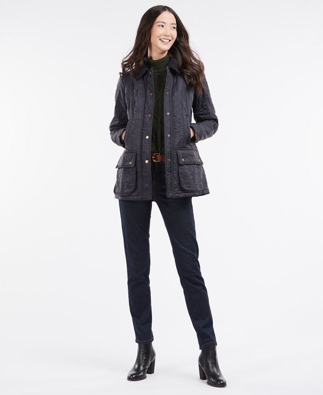 Veste Matelassée Barbour Beadnell Polarquilt Bleu Marine Femme | WBS-77658701