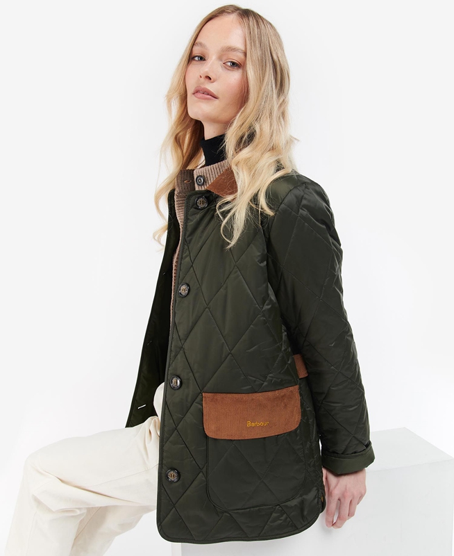 Veste Matelassée Barbour Bragar Vert Olive Femme | LYU-88494848