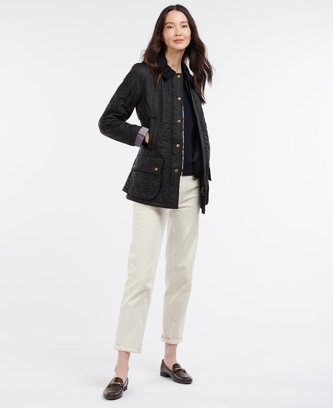 Veste Matelassée Barbour Beadnell Polarquilt Noir Femme | BLA-40537392