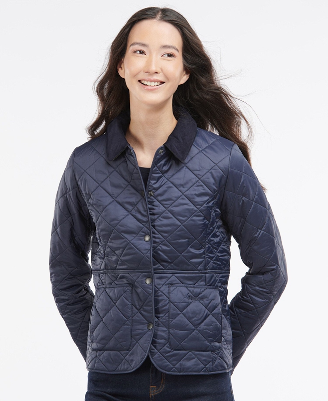 Veste Matelassée Barbour Steppjacke Deveron Polarquilt Bleu Femme | PBU-45565611