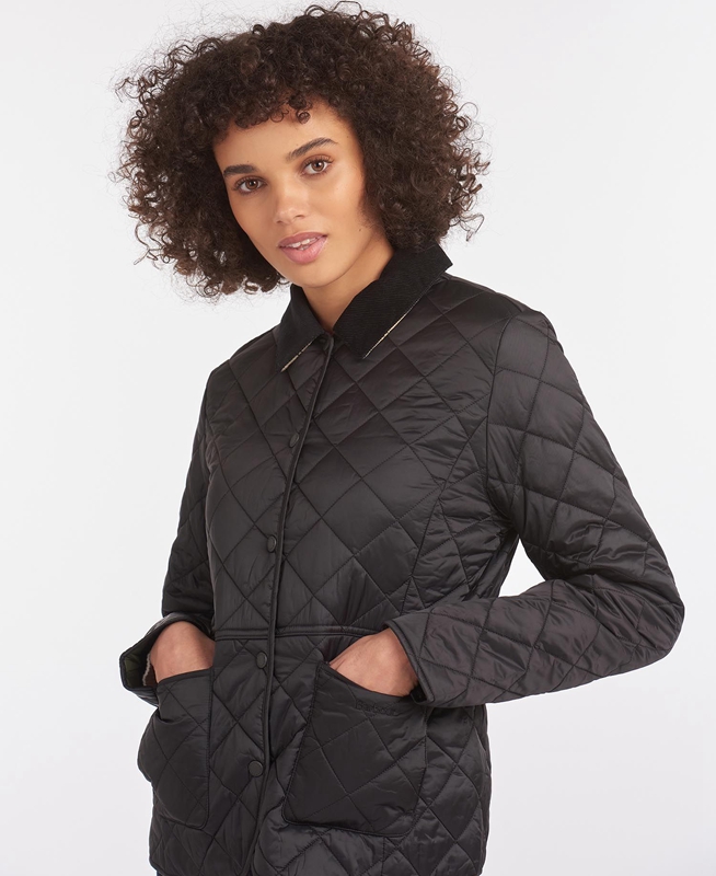 Veste Matelassée Barbour Steppjacke Deveron Noir Femme | IZS-44067814