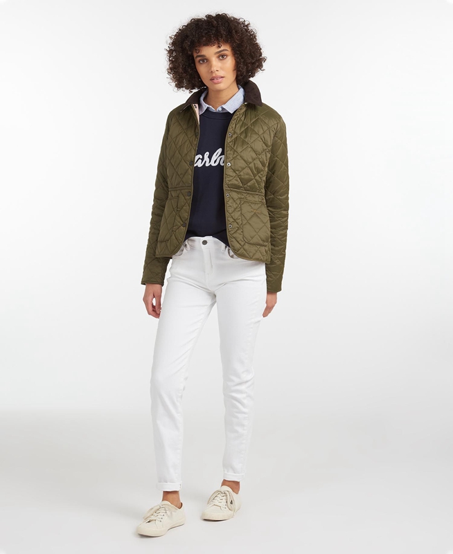 Veste Matelassée Barbour Steppjacke Deveron Vert Olive Femme | OEW-67715827