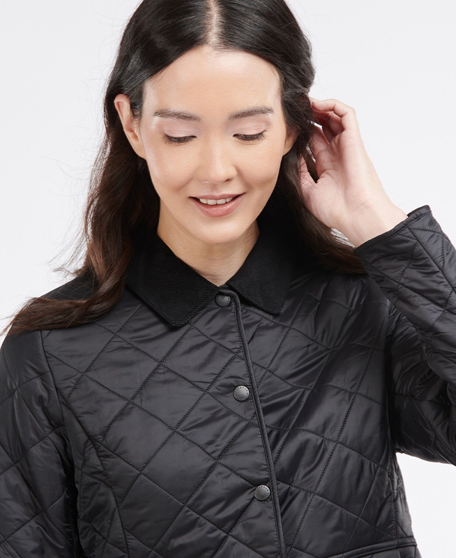 Veste Matelassée Barbour Steppjacke Deveron Polarquilt Noir Femme | UEQ-43916938