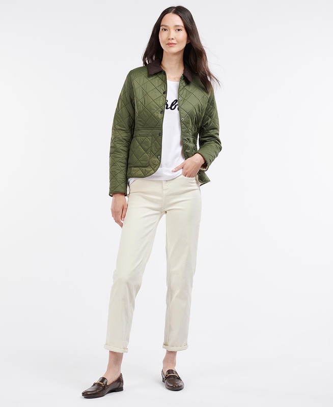 Veste Matelassée Barbour Steppjacke Deveron Polarquilt Vert Femme | QEL-93506521