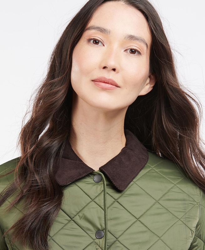 Veste Matelassée Barbour Steppjacke Deveron Polarquilt Vert Femme | QEL-93506521