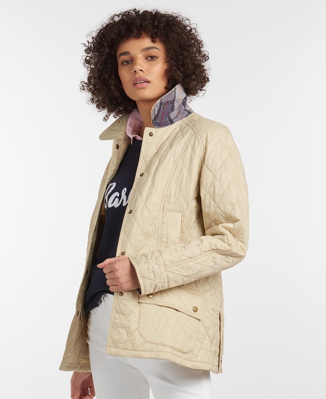 Veste Matelassée Barbour Summer Beadnell Blanche Femme | VVS-09088768