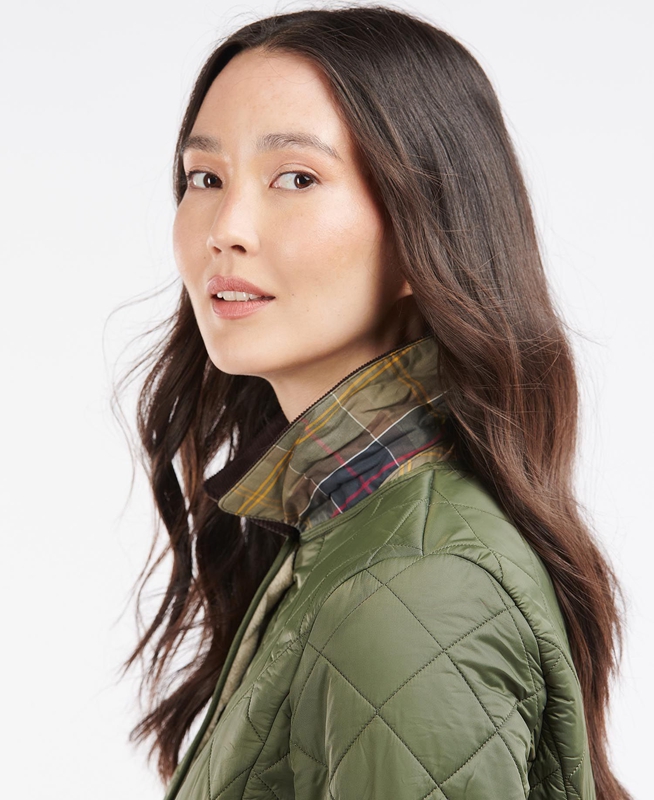 Veste Matelassée Barbour Steppjacke Deveron Polarquilt Vert Femme | QEL-93506521