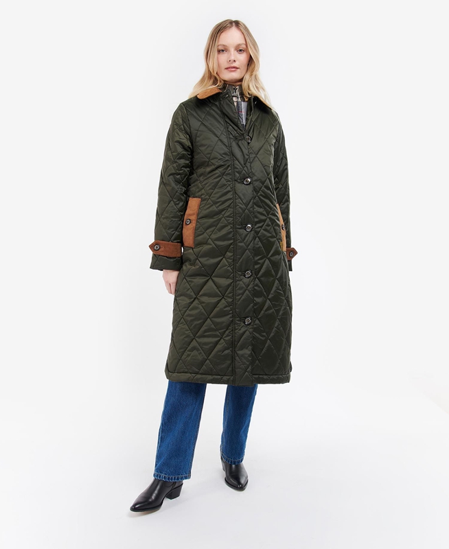 Veste Matelassée Barbour Silwick Vert Olive Femme | KRR-99402283