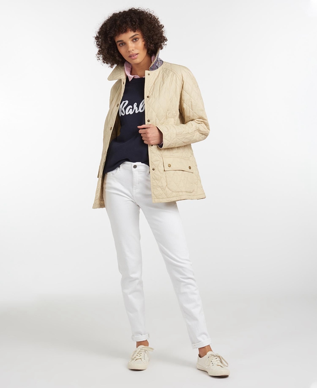 Veste Matelassée Barbour Summer Beadnell Blanche Femme | VVS-09088768