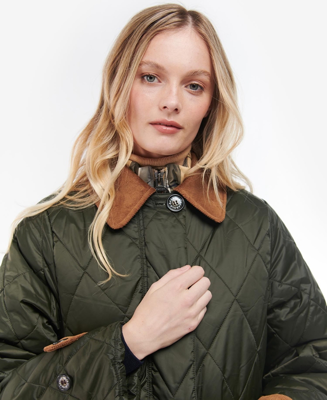 Veste Matelassée Barbour Silwick Vert Olive Femme | KRR-99402283