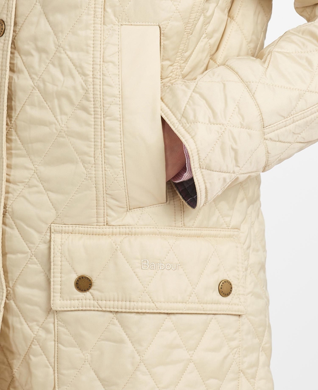 Veste Matelassée Barbour Summer Beadnell Blanche Femme | VVS-09088768