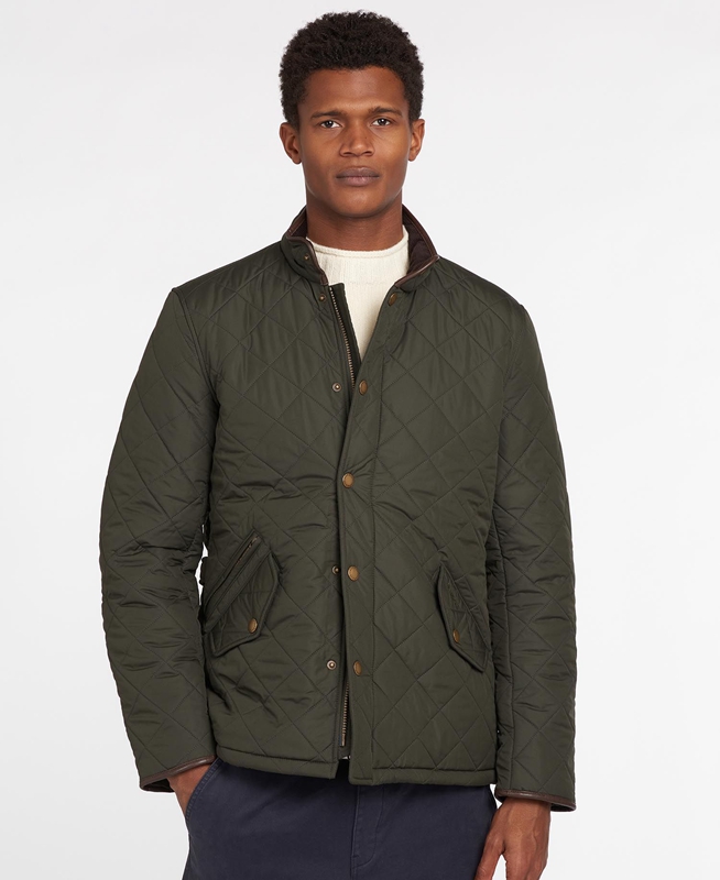 Veste Matelassée Barbour Powell Vert Olive Homme | SAD-68034739