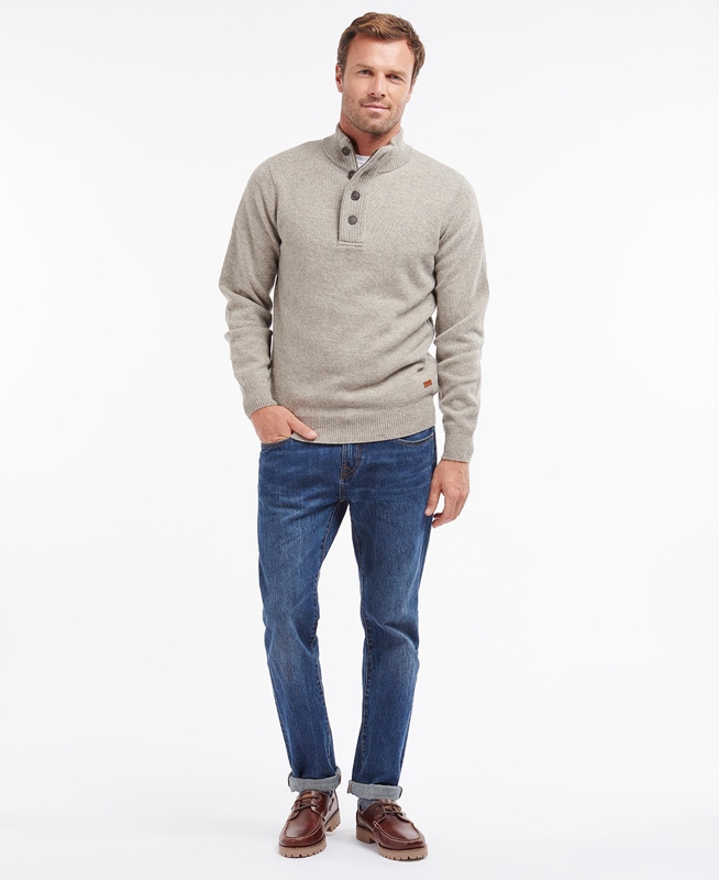 Chandails Barbour Essential Patch Half Zip Grise Homme | MRU-06286837