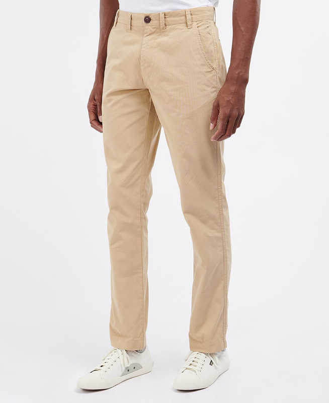 Pantalon Barbour Glendale Chino Beige Homme | ZEG-75023322