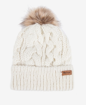 Chapeaux Barbour Beanie Penshaw Cable Blanche Femme | DNY-33179893