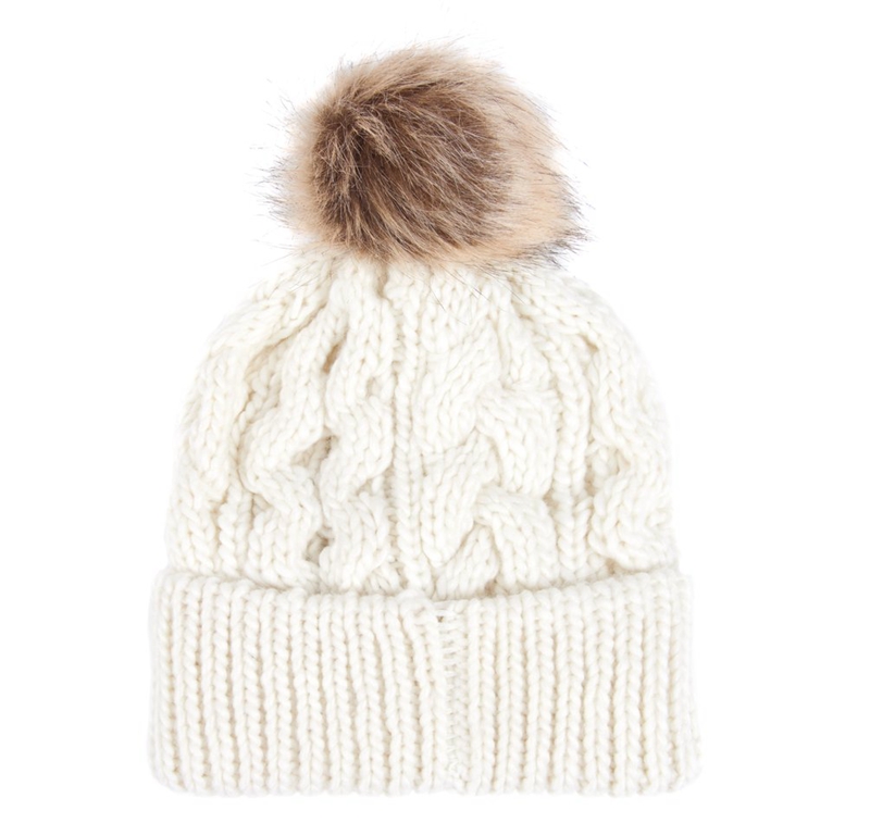 Chapeaux Barbour Beanie Penshaw Cable Blanche Femme | DNY-33179893