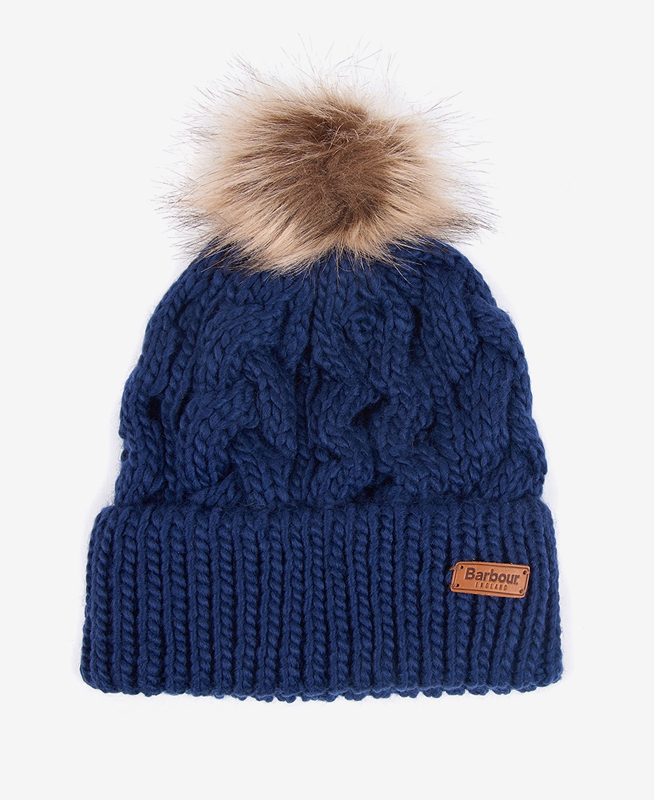 Chapeaux Barbour Beanie Penshaw Cable Bleu Femme | HXG-96202590