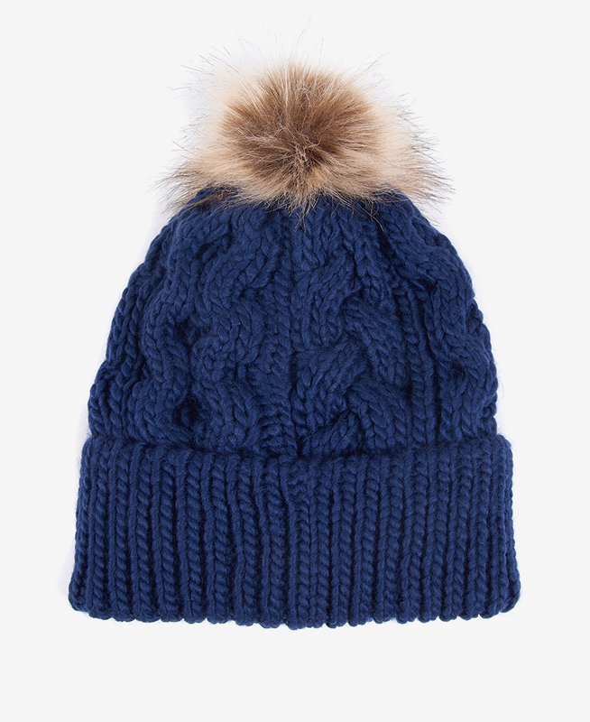 Chapeaux Barbour Beanie Penshaw Cable Bleu Femme | HXG-96202590