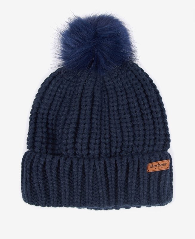 Chapeaux Barbour Beanie Saltburn Bleu Femme | UJR-49335161