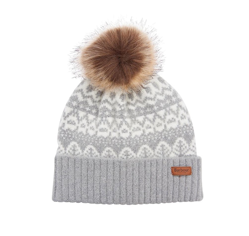 Chapeaux Barbour Beanie Alpine Fair Isle Pom Grise Femme | DZX-69786411