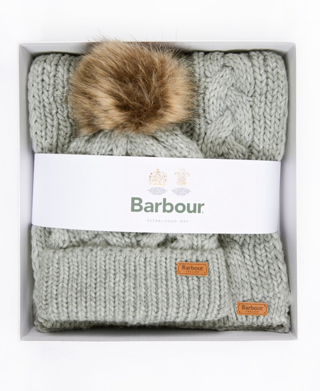 Chapeaux Barbour Penshaw Beanie & Scarf Set Grise Femme | CCK-18928350