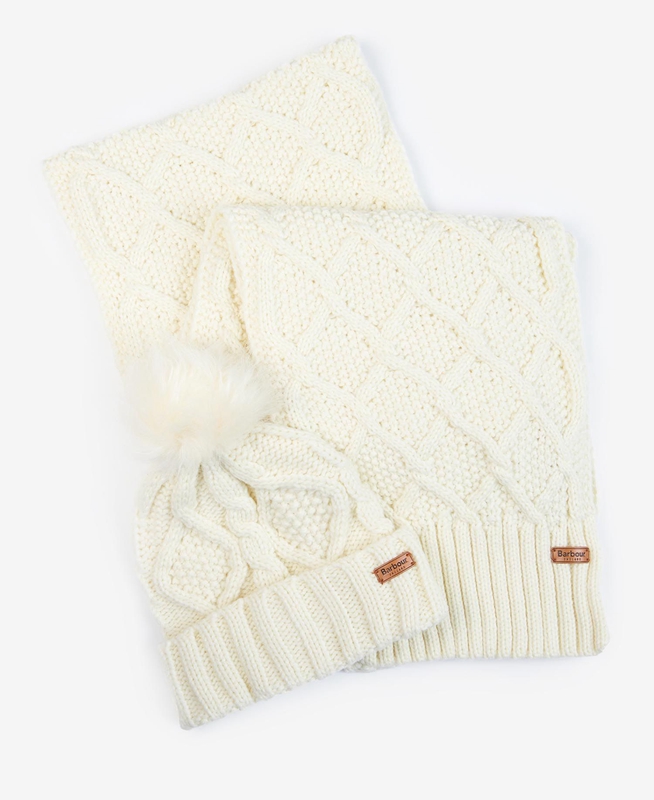 Chapeaux Barbour ridley beanie and scarf Blanche Femme | TVD-35172505