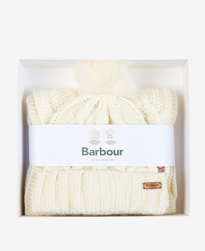 Chapeaux Barbour ridley beanie and scarf Blanche Femme | TVD-35172505