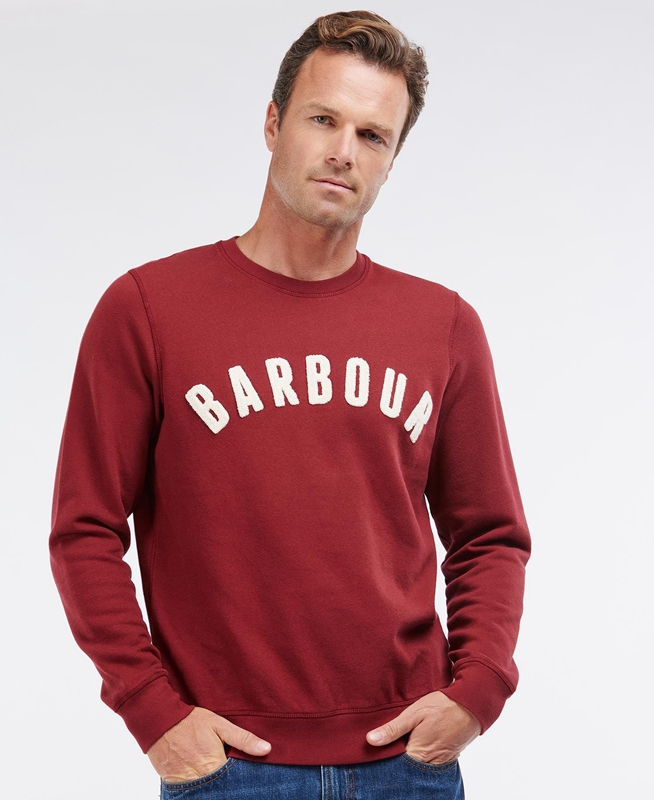 Sweats Barbour Prep Logo Crew Rouge Homme | LZF-30881213