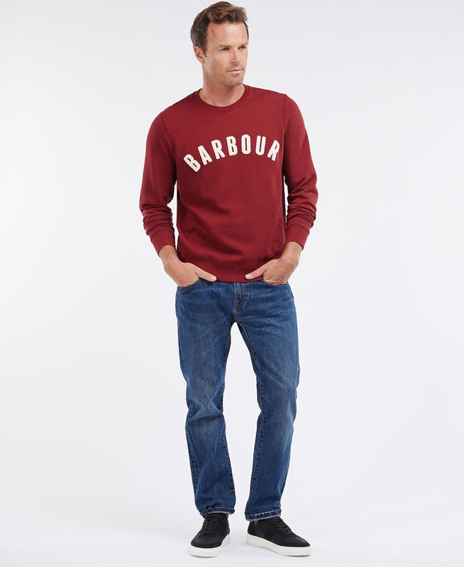 Sweats Barbour Prep Logo Crew Rouge Homme | LZF-30881213