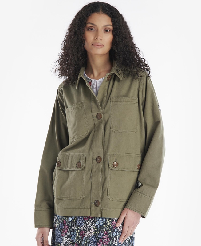 Vestes Décontractées Barbour Coltsfoot Vert Olive Femme | RZF-14048348