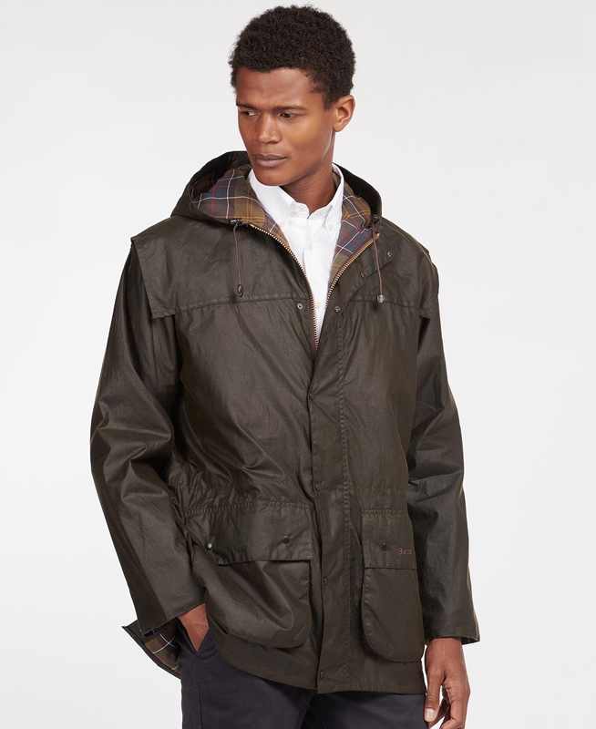 Veste Cirée Barbour Classiche Durham? Vert Olive Homme | BBA-34473652