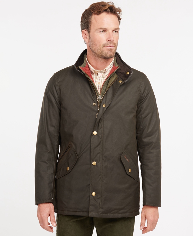 Veste Cirée Barbour Prestbury Vert Olive Homme | HZO-54759741