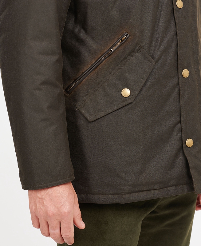 Veste Cirée Barbour Prestbury Vert Olive Homme | HZO-54759741