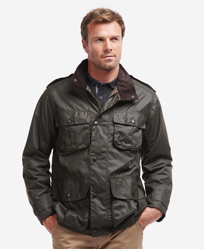 Veste Cirée Barbour Trooper Vert Olive Homme | GKT-05720073