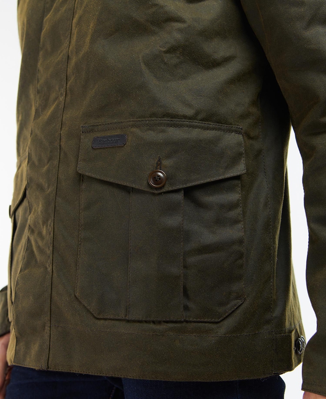 Veste Cirée Barbour Sheldon Vert Olive Homme | UOQ-78886115