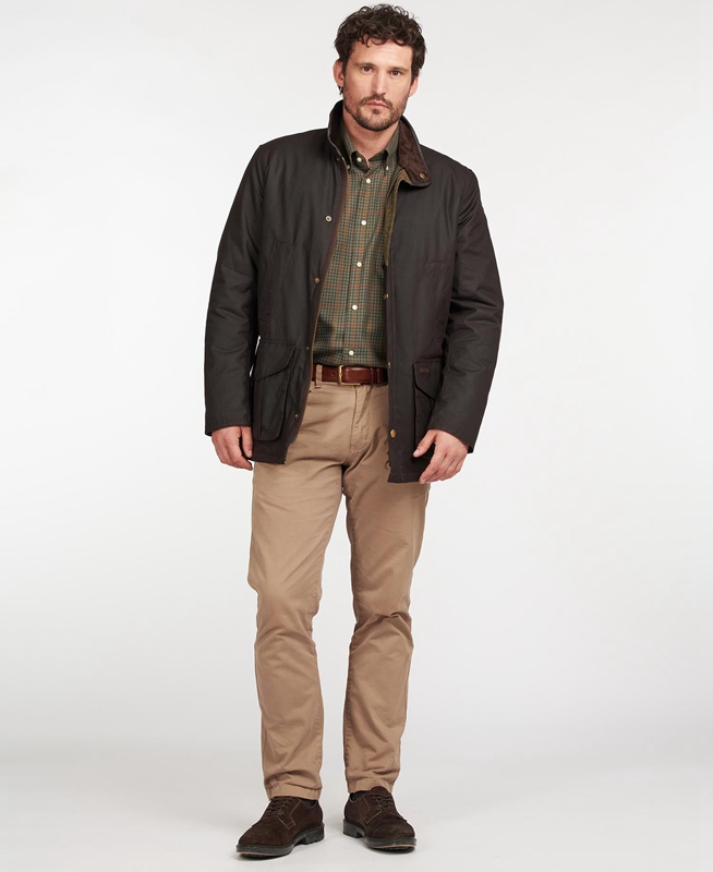 Veste Cirée Barbour Hereford Marron Homme | SNT-88619917