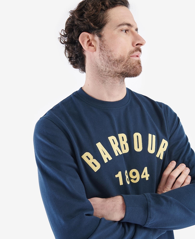 Sweats Barbour John Crew Bleu Marine Homme | MEA-23297553