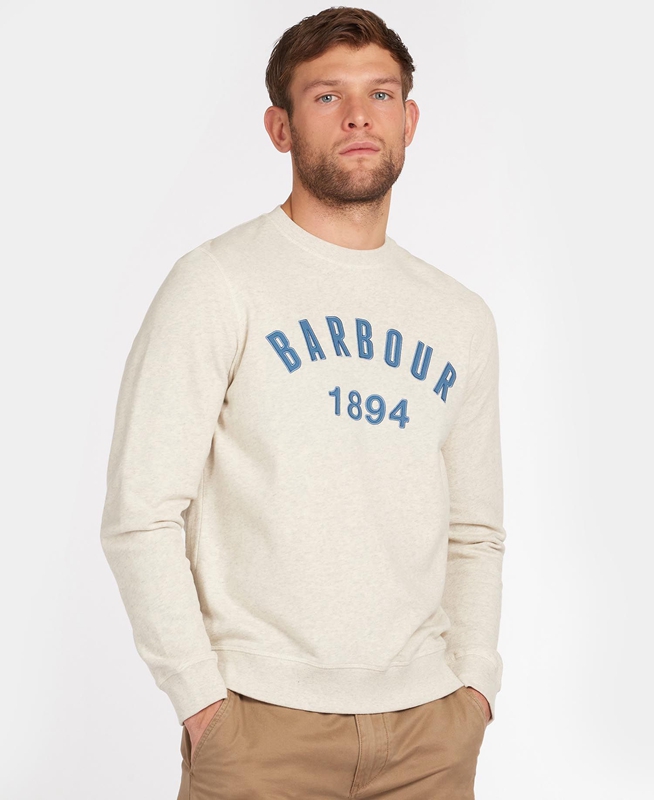 Sweats Barbour John Crew Neck Beige Homme | ZOJ-55715231