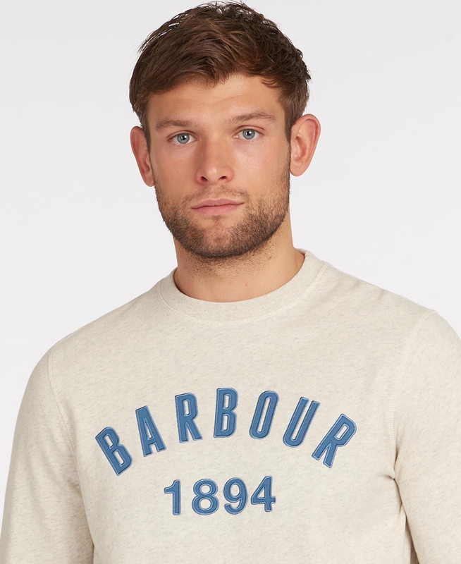 Sweats Barbour John Crew Neck Beige Homme | ZOJ-55715231