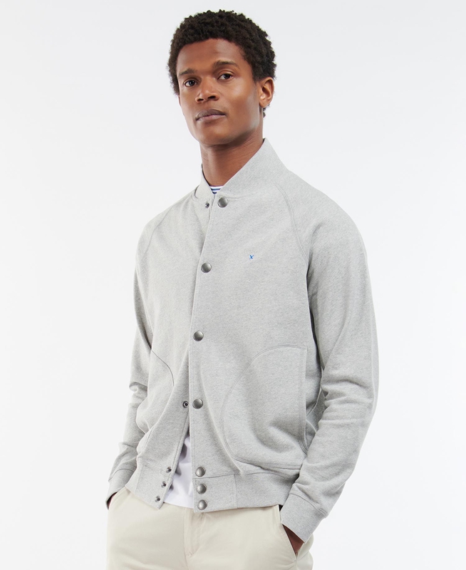 Sweats Barbour Whitewell Button Thru Grise Homme | VKO-54713933