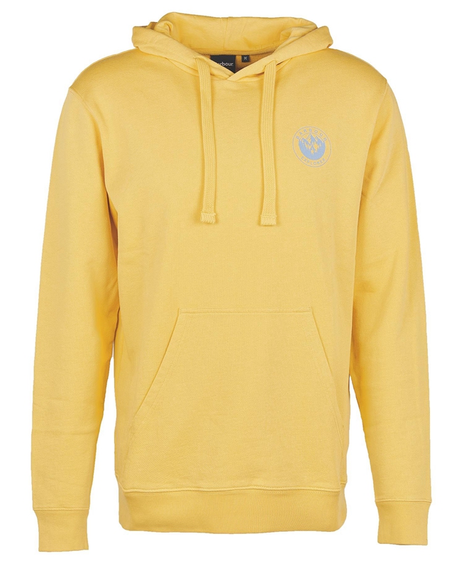 Sweats Barbour Explorer Hoodie Jaune Homme | OMG-75899058