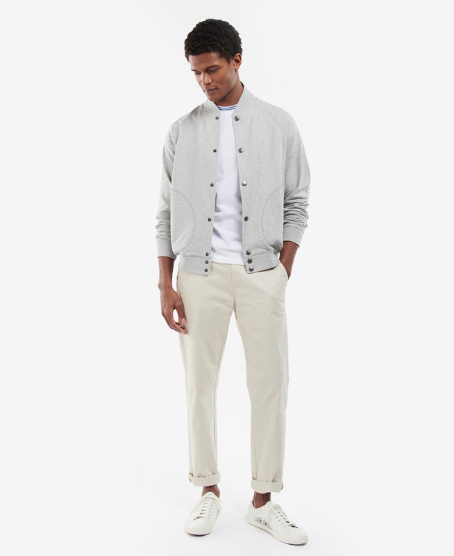 Sweats Barbour Whitewell Button Thru Grise Homme | VKO-54713933