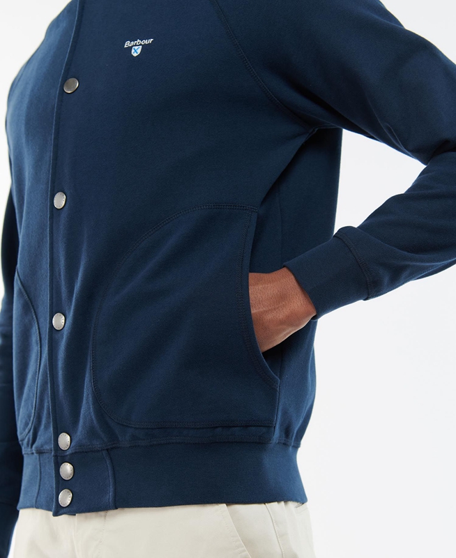 Sweats Barbour Whitewell Button Thru Bleu Homme | KNC-69184696