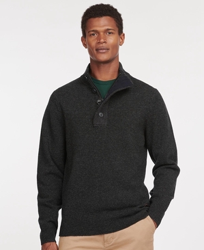 Chandails Barbour Essential Patch Half Zip Noir Homme | XQY-97462555