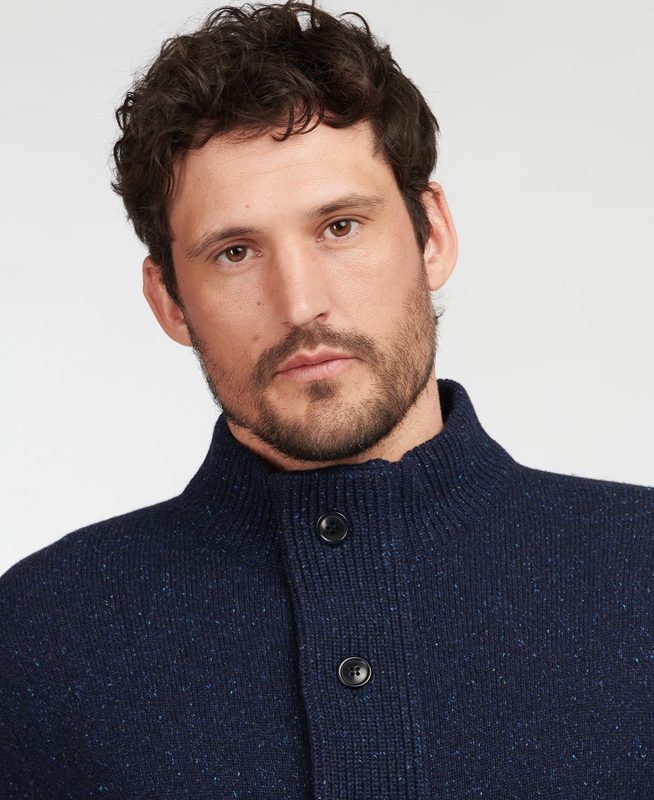 Chandails Barbour Essential Cardigan Tisbury Zip Through Bleu Marine Homme | VCF-41240061