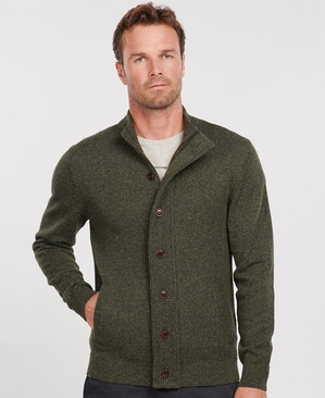 Chandails Barbour Essential Cardigan Tisbury Zip Through Vert Homme | UJF-81504470