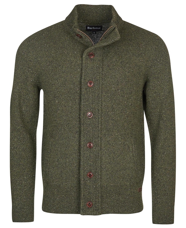 Chandails Barbour Essential Cardigan Tisbury Zip Through Vert Homme | UJF-81504470